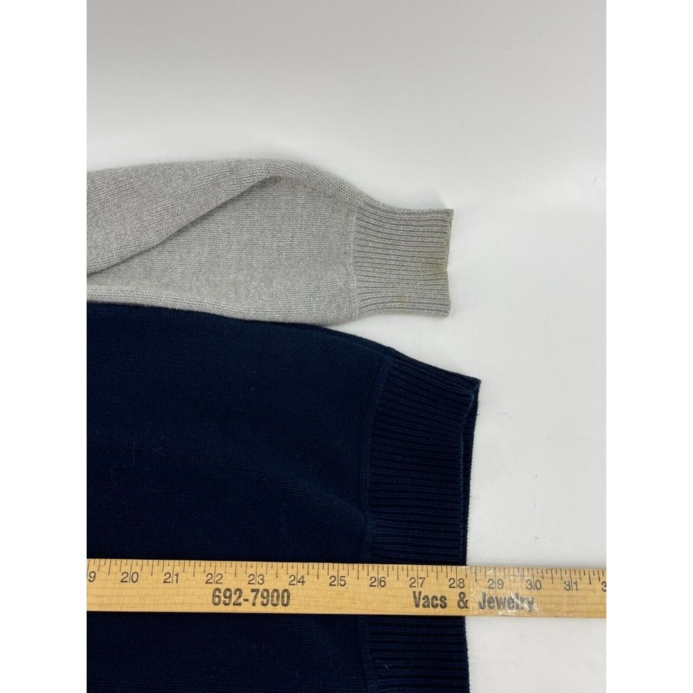 Nautica Men's 100% Cotton Navy Blue Gray Long Sleeve Knit Sweater Size Medium - Picture 8 of 9